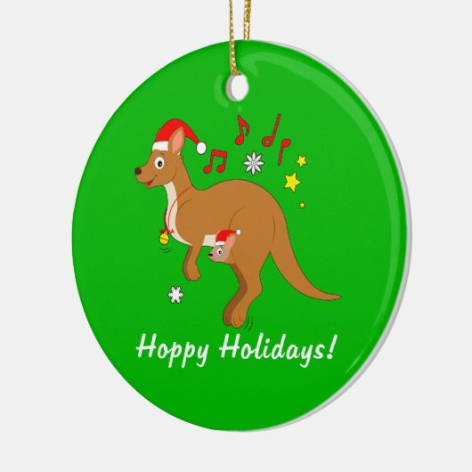 Känguru Mama und Joey an den Keramik Ornament (Links)