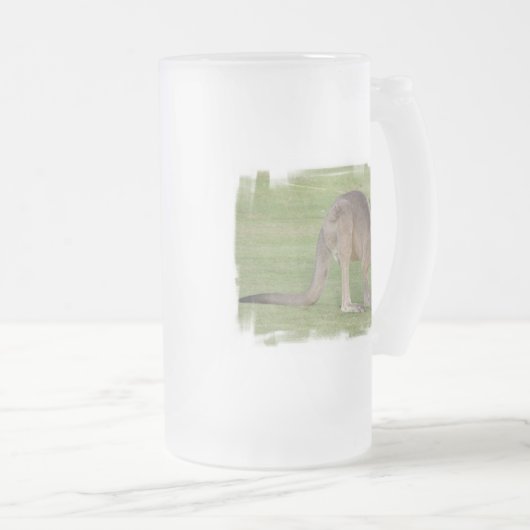 Känguru-mattierte Bier-Tasse Mattglas Bierglas (VorderseiteRechts)