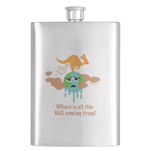 Känguru-Methan-Furz Flachmann (Vorderseite)