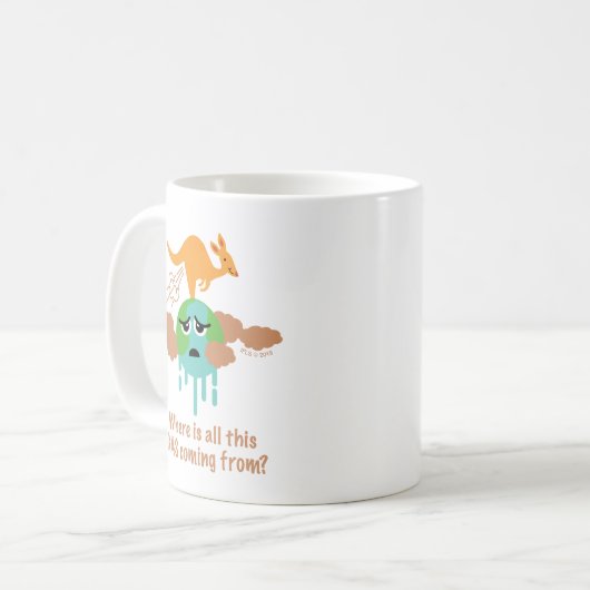 Känguru-Methan-Furz Kaffeetasse (Vorderseite Links)