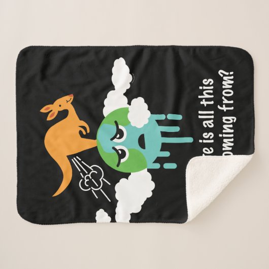 Känguru-Methan-Furz Sherpadecke (Vorderseite (Horizontal))