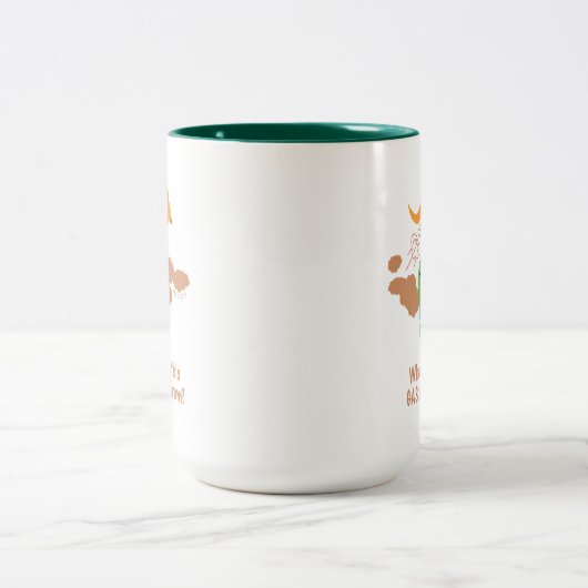 Känguru-Methan-Furz Zweifarbige Tasse (Mittel)