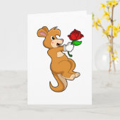 Känguru mit Blume Karte (Gelbe Blume)