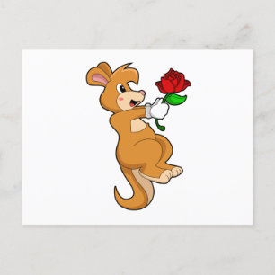 Känguru mit Blume Postkarte