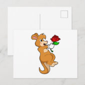 Känguru mit Blume Postkarte (Vorne/Hinten)