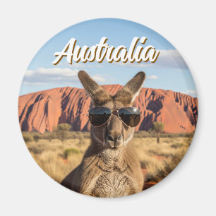 Känguru mit Sonnenbrille bei Uluru Australien Magnet