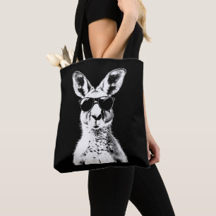 Känguru mit Sonnenbrille Lustiges Tier Australien Tasche