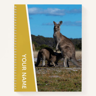 Känguru-Mutter und Baby in Australien, Gold Notizblock
