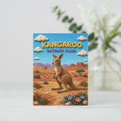 Känguru, Outback-Ebene-Ton-Kunst Postkarte (Stehend Vorderseite)