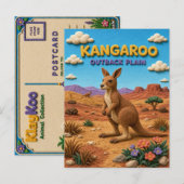 Känguru, Outback-Ebene-Ton-Kunst Postkarte (Vorne/Hinten)