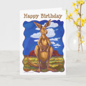 Känguru-Party-Mitte Karte (Gelbe Blume)