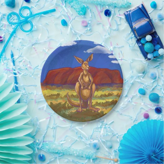 Känguru-Party-Mitte Pappteller (Party)