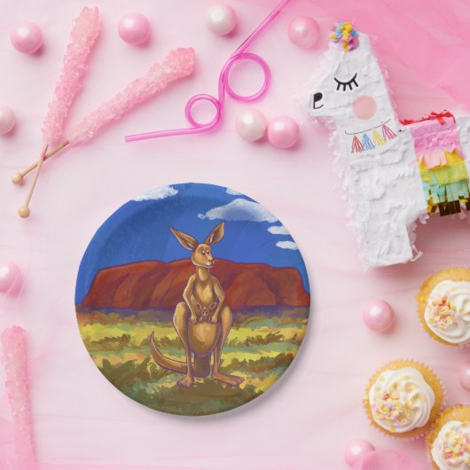 Känguru-Party-Mitte Pappteller (Party)