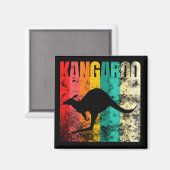 Känguru Retro Magnet (Vorderseite/Rückseite)