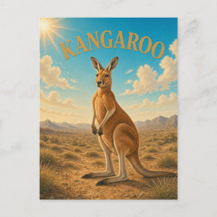 Känguru Rotes Outback Aquarell GeoSaga Postkarte