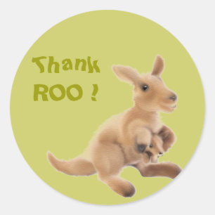 Känguru-Sammlung Runder Aufkleber