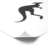 Känguru-Silhouette - Hintergrundfarbe auswählen Fotodruck (Ecke)