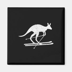 Känguru Skifahren Spaß Wintersport Australien Reis Magnet