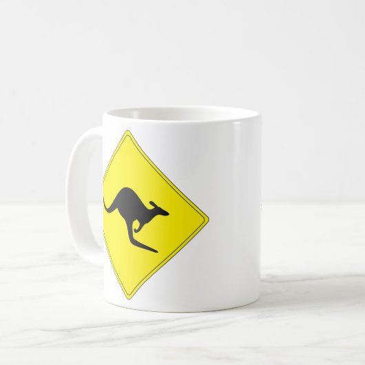 Känguru-Überfahrt-Tasse - fertigen Sie besonders Kaffeetasse (Vorderseite Links)