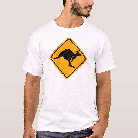Känguru-Verkehrsschild T-Shirt (Vorderseite)