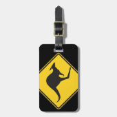 Känguru-Vorsicht-Zeichen Gepäckanhänger (Vorderseite vertikal)