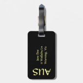 Känguru-Vorsicht-Zeichen Gepäckanhänger (Rückseite vertikal)