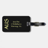 Känguru-Vorsicht-Zeichen Gepäckanhänger (Rückseite horizontal)