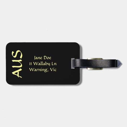 Känguru-Vorsicht-Zeichen Gepäckanhänger (Rückseite horizontal)