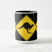 Känguru-Vorsicht-Zeichen Tasse (Zentrum)