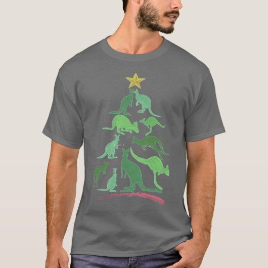 Känguru-Weihnachten T-Shirt (Vorderseite)