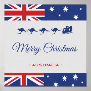 Känguru-Weihnachtsdekoration, Frohe Tier Australie Poster