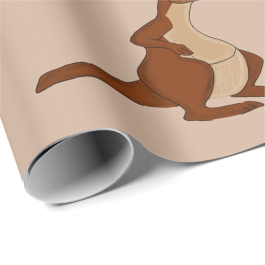 Känguruentwurfs-Packpapier Geschenkpapier (Rolleneckpunkt)