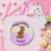 Kängurugeburtstags-Teller Pappteller (Party)