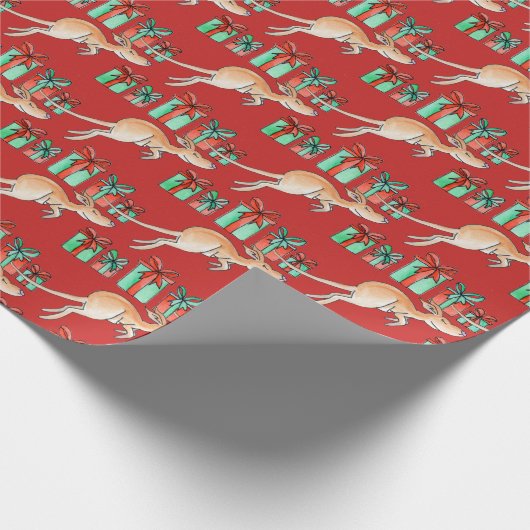 KänguruhopfenAquarellkunst Weihnachtsverpackung Geschenkpapier (Ecke)