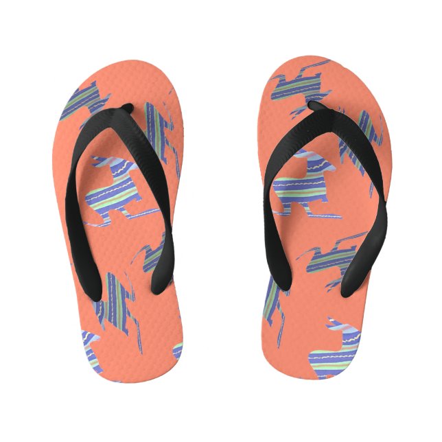 Kängurus auf Pfirsichkids Sommerflip Flops Kinderbadesandalen (Fußbett)