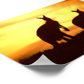 Kängurus bei Sonnenuntergang Poster (Ecke)