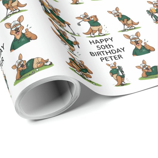 Kängurus Geschenkpapier (Rolleneckpunkt)