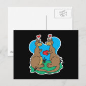 Kängurus in Liebe Postkarte (Vorne/Hinten)