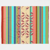 Kängurus & Strips Muster + Typideen Fleecedecke (Vorderseite (Horizontal))