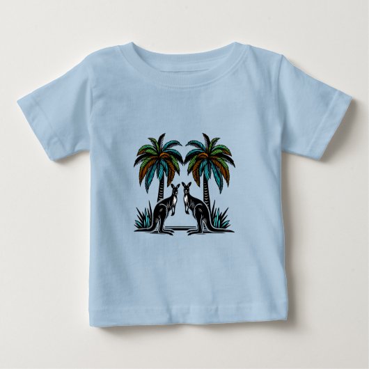 Kängurus unter Palmen in Australien Baby T-shirt (Vorderseite)