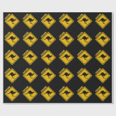 KänguruVerkehrsschild Geschenkpapier (Flach)