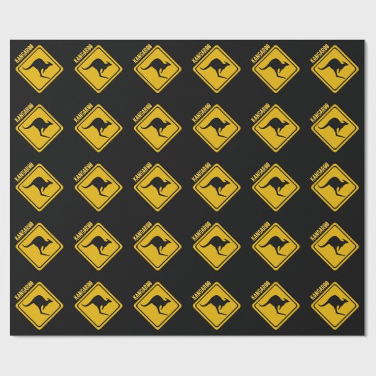 KänguruVerkehrsschild Geschenkpapier (Flach)