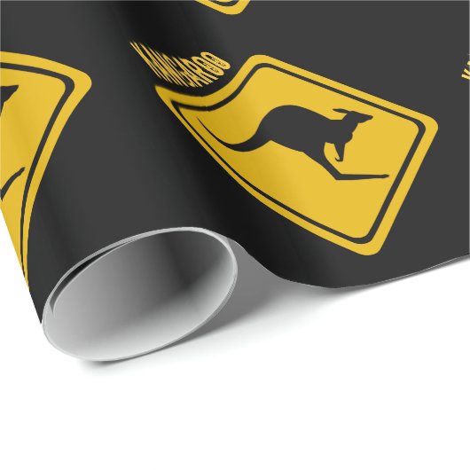 KänguruVerkehrsschild Geschenkpapier (Rolleneckpunkt)