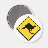 Känguruwarnung Magnet (Vorderseite/Rückseite)