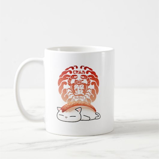 Kani Crab Sushi Cat Kaffeetasse (Links)