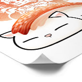 Kani Crab Sushi Cat Poster (Ecke)