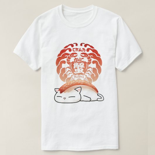 Kani Crab Sushi Cat T-Shirt (Design vorne)