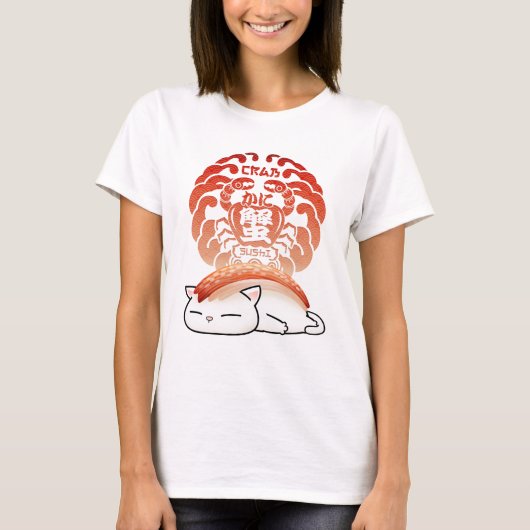 Kani Crab Sushi Cat T-Shirt (Vorderseite)