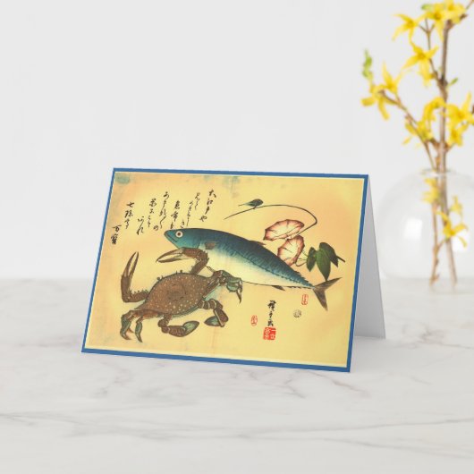 Kani oder Kegani & Saba - Japanischer Fisch aus Hi Karte (Gelbe Blume)