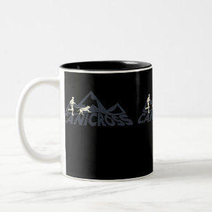 Kanikross Langlauf mit Hund, Hundesport Zweifarbige Tasse